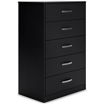 Finch Chest of Drawers in Black, angle view