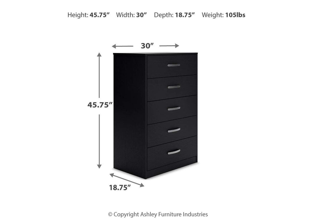 Finch Queen Platform Bed with Dresser and Chest dimensions