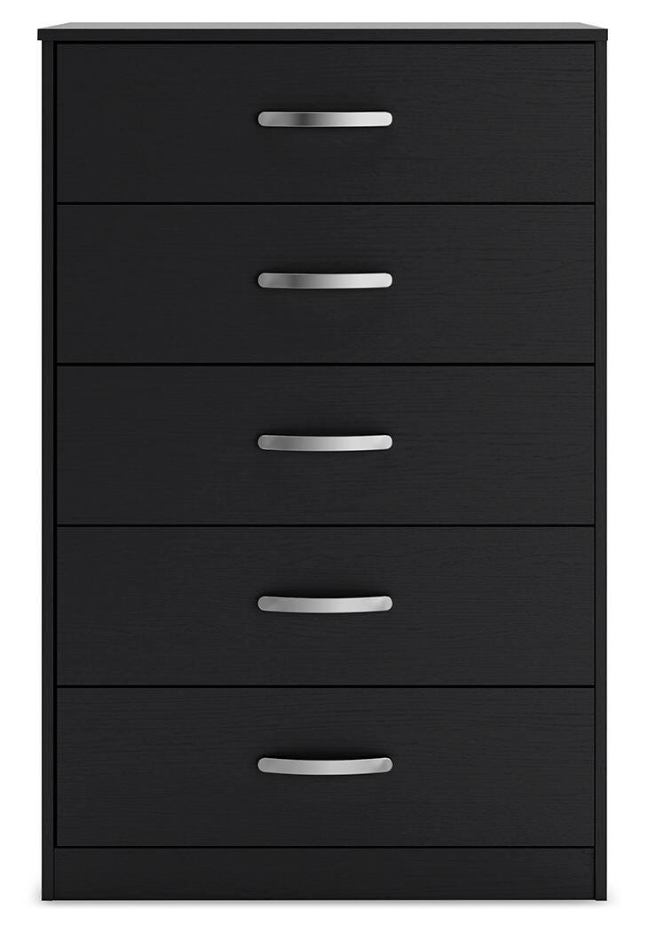 Finch Chest of Drawers in Black, front view