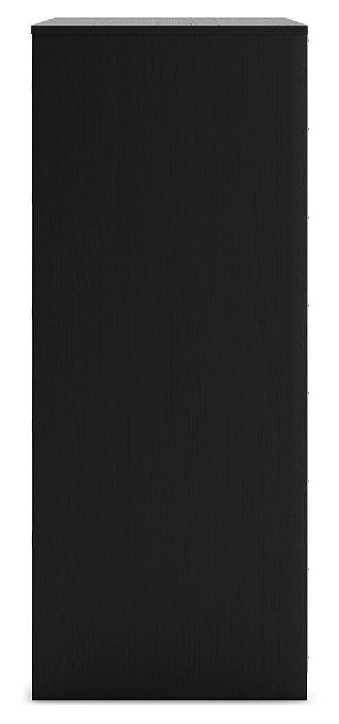 Finch Chest of Drawers in Black, alternate side view