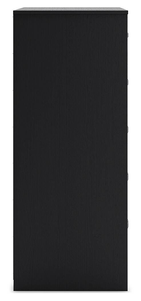 Finch Chest of Drawers in Black, side view