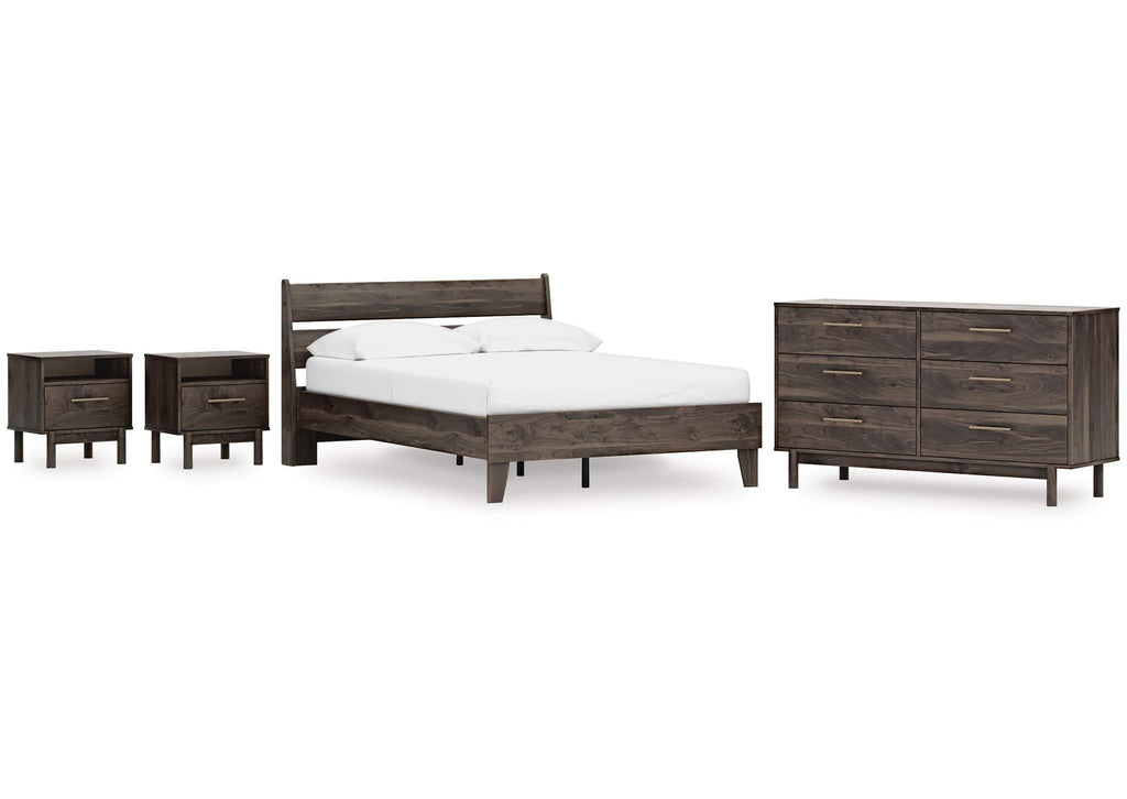 Calverson Full Panel Platform Bed, Dresser and 2 Nightstands