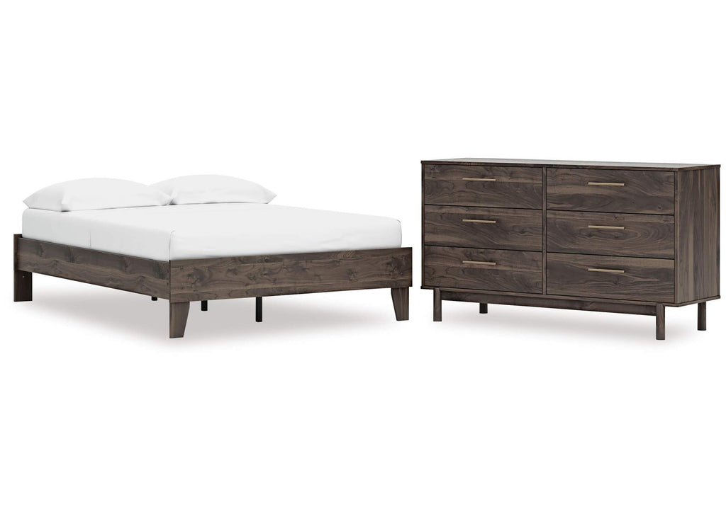 Calverson Full Platform Bed and Dresser