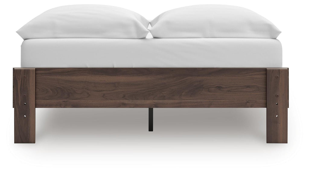 Calverson Full Platform Bed in Mocha, back view
