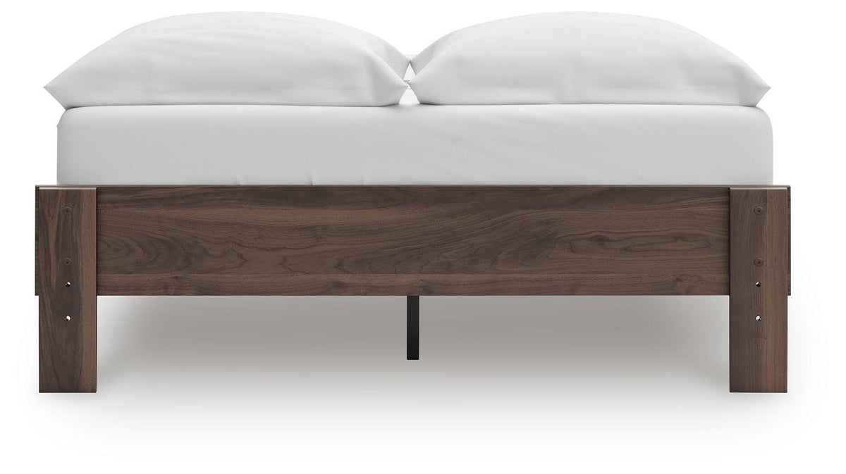 Calverson Full Platform Bed in Mocha, back view