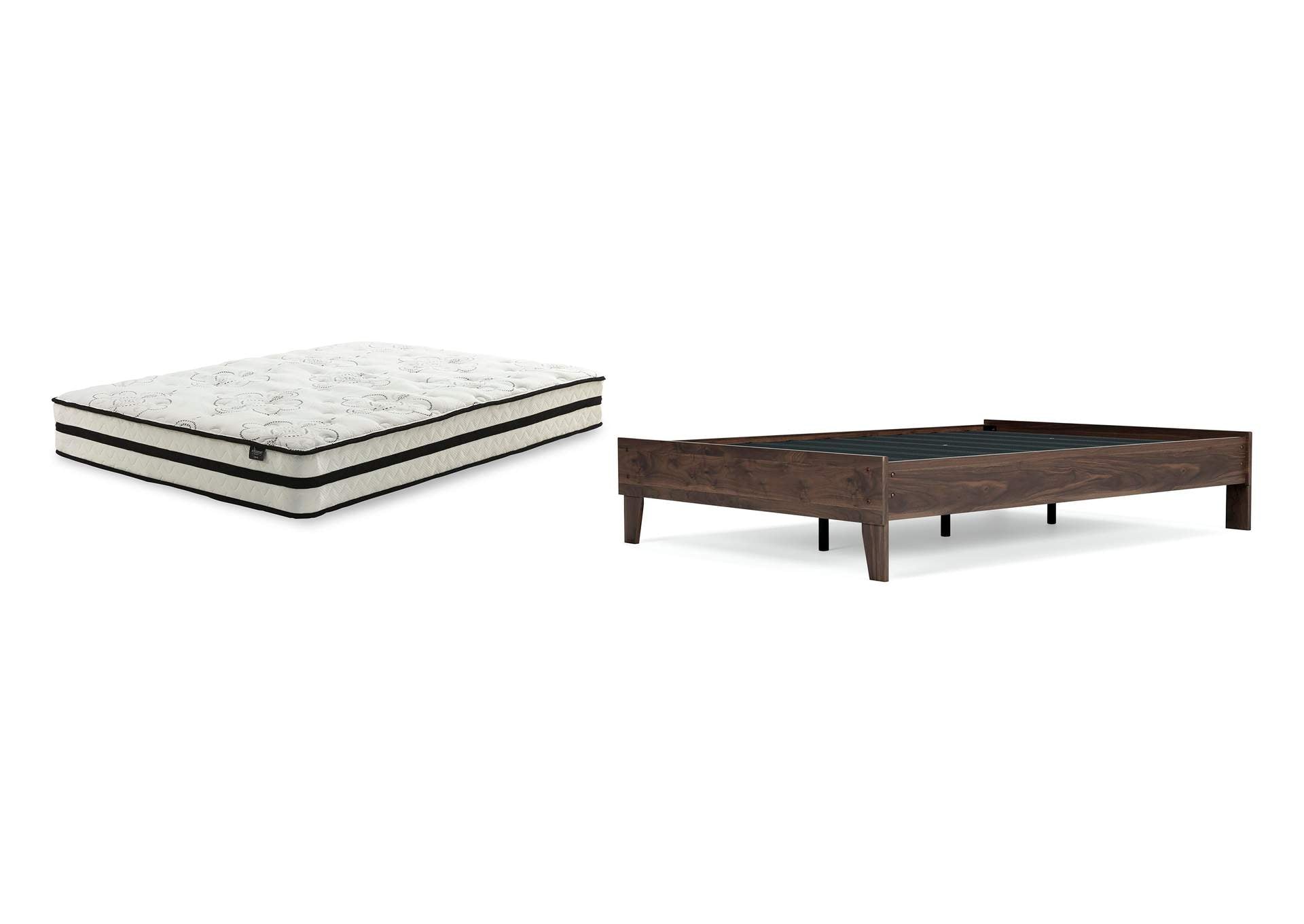 Calverson Full Platform Bed with Chime 10 Inch Medium Hybrid Mattress