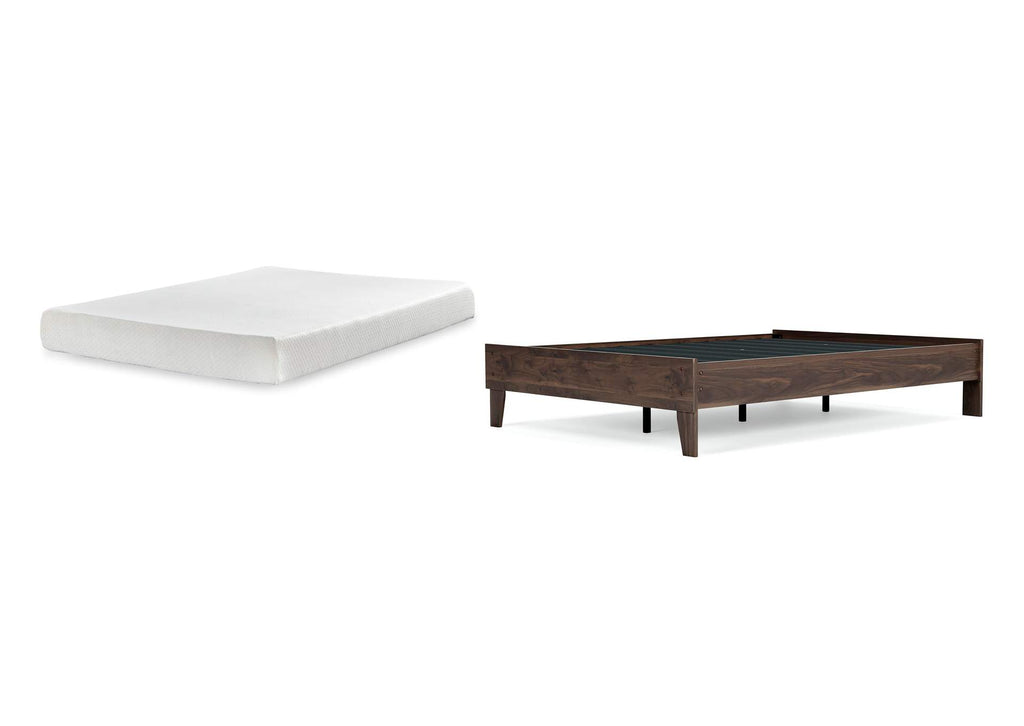 Calverson Full Platform Bed with Chime 8 Inch Medium Memory Foam Mattress