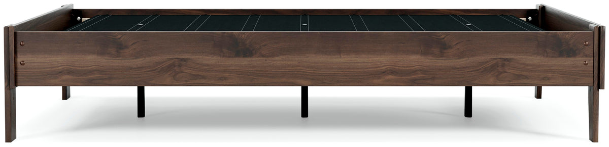 Calverson Full Platform Bed in Mocha, side view