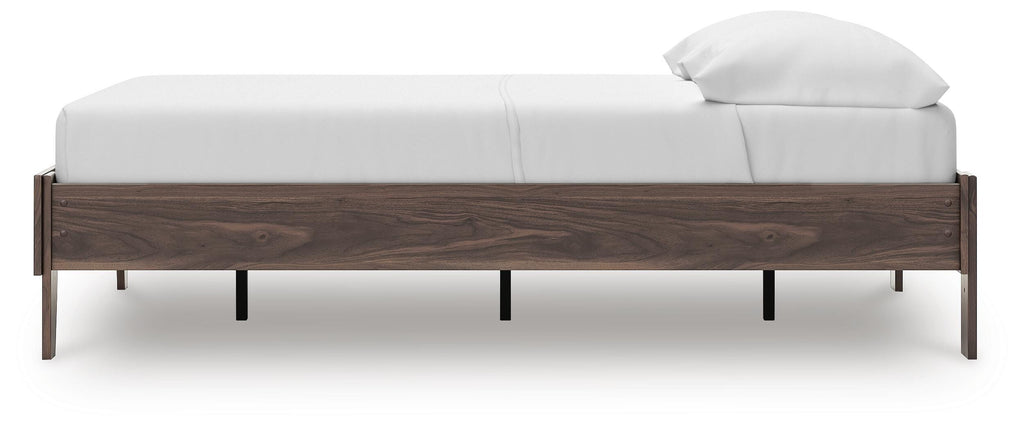 Calverson Full Platform Bed in Mocha, alternate side view
