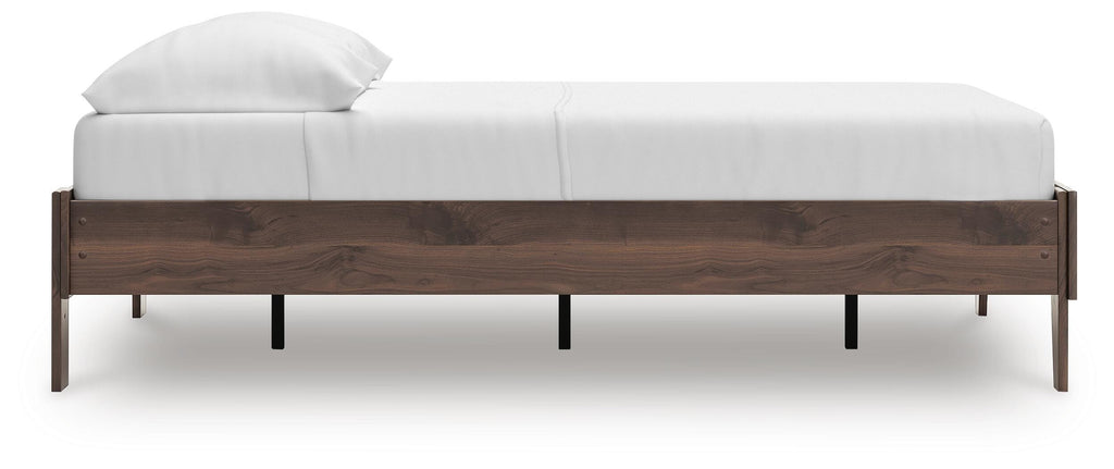 Calverson Full Platform Bed in Mocha, side view