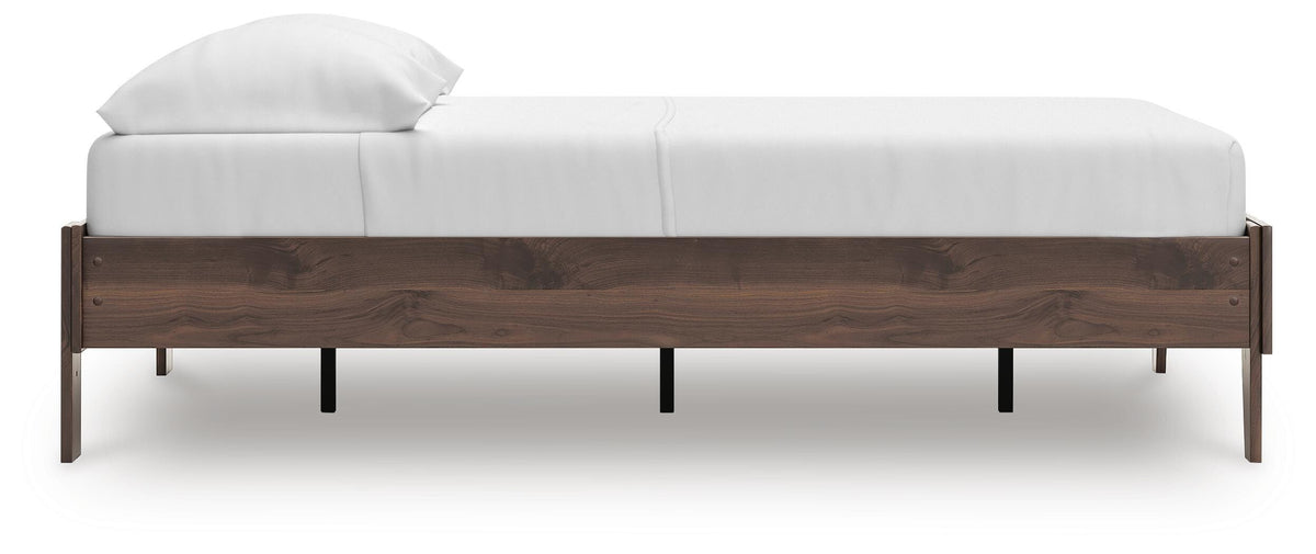 Calverson Full Platform Bed in Mocha, side view