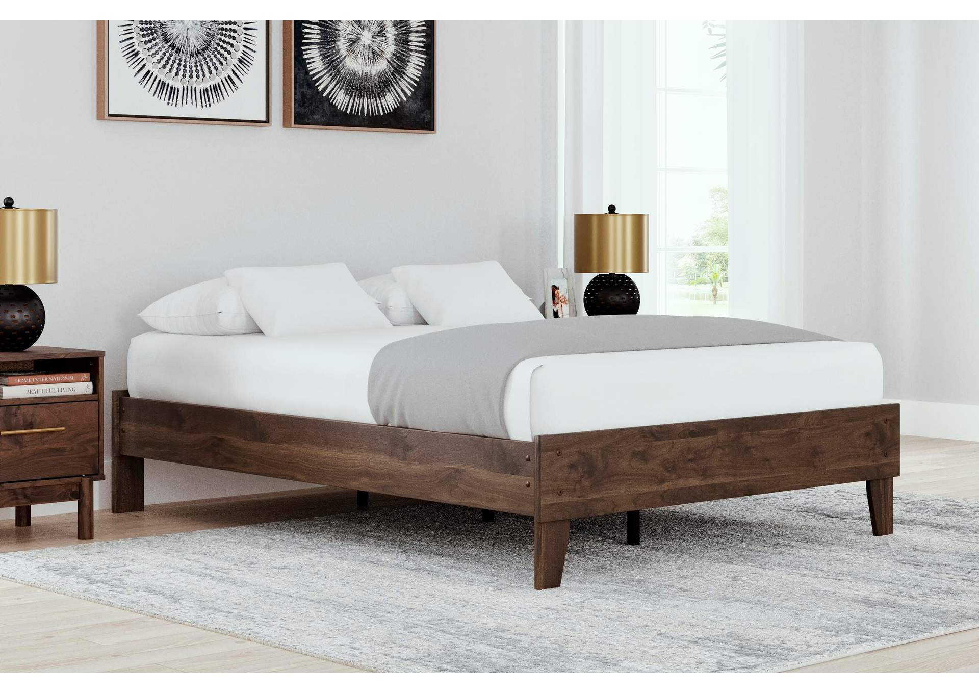 Calverson Full Platform Bed, Dresser, Chest and 2 Nightstands