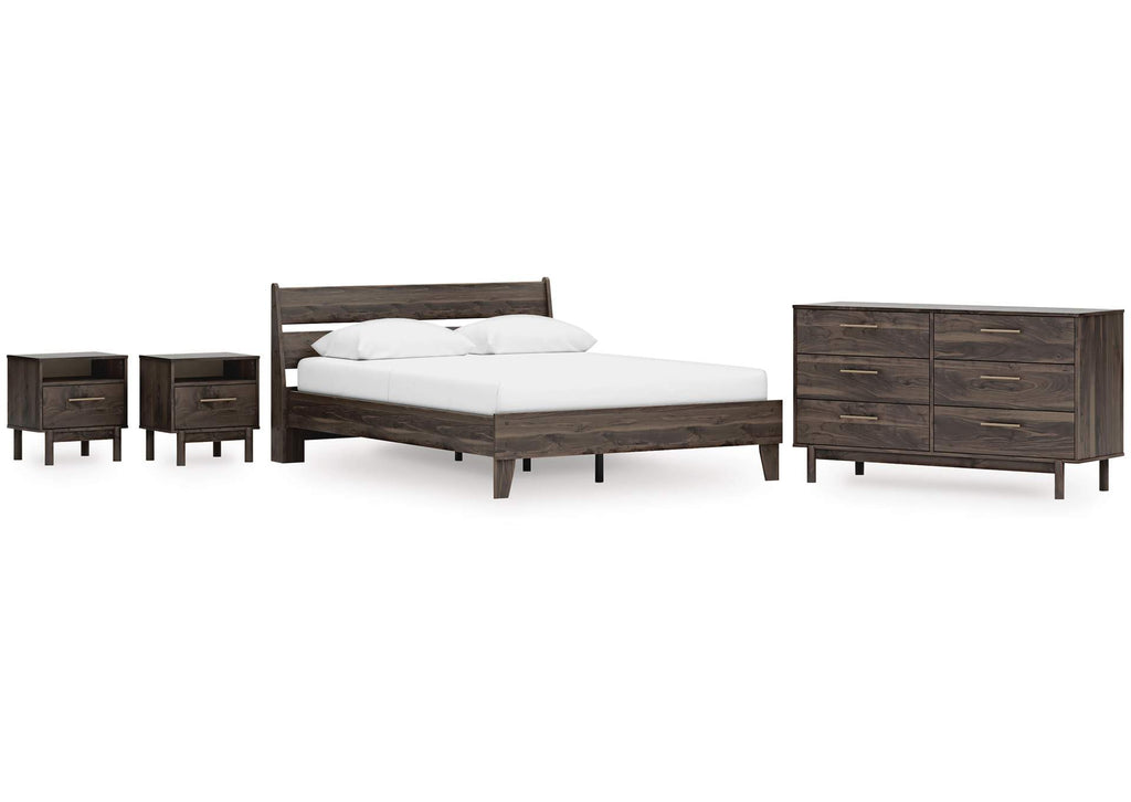Calverson Queen Panel Platform Bed, Dresser and 2 Nightstands