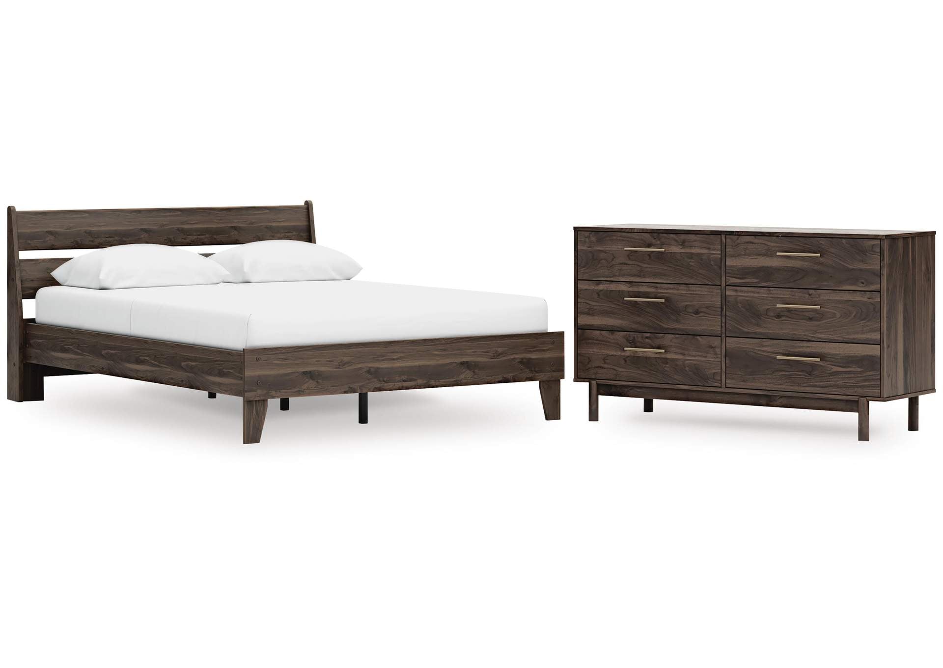 Calverson Queen Panel Platform Bed and Dresser
