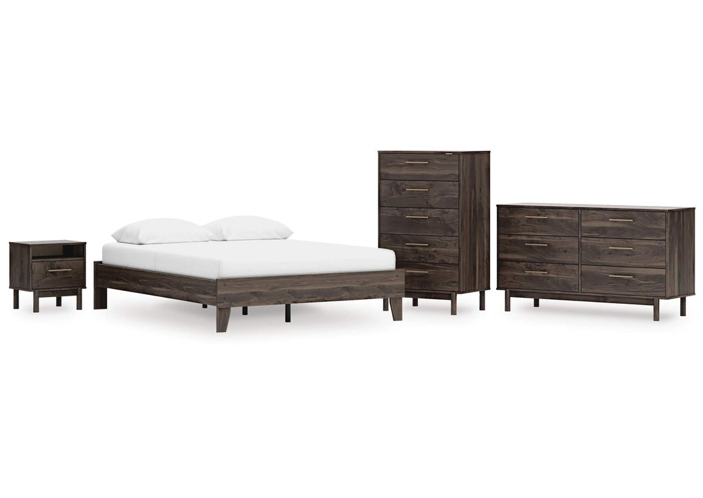 Calverson Queen Platform Bed, Dresser, Chest and Nightstand