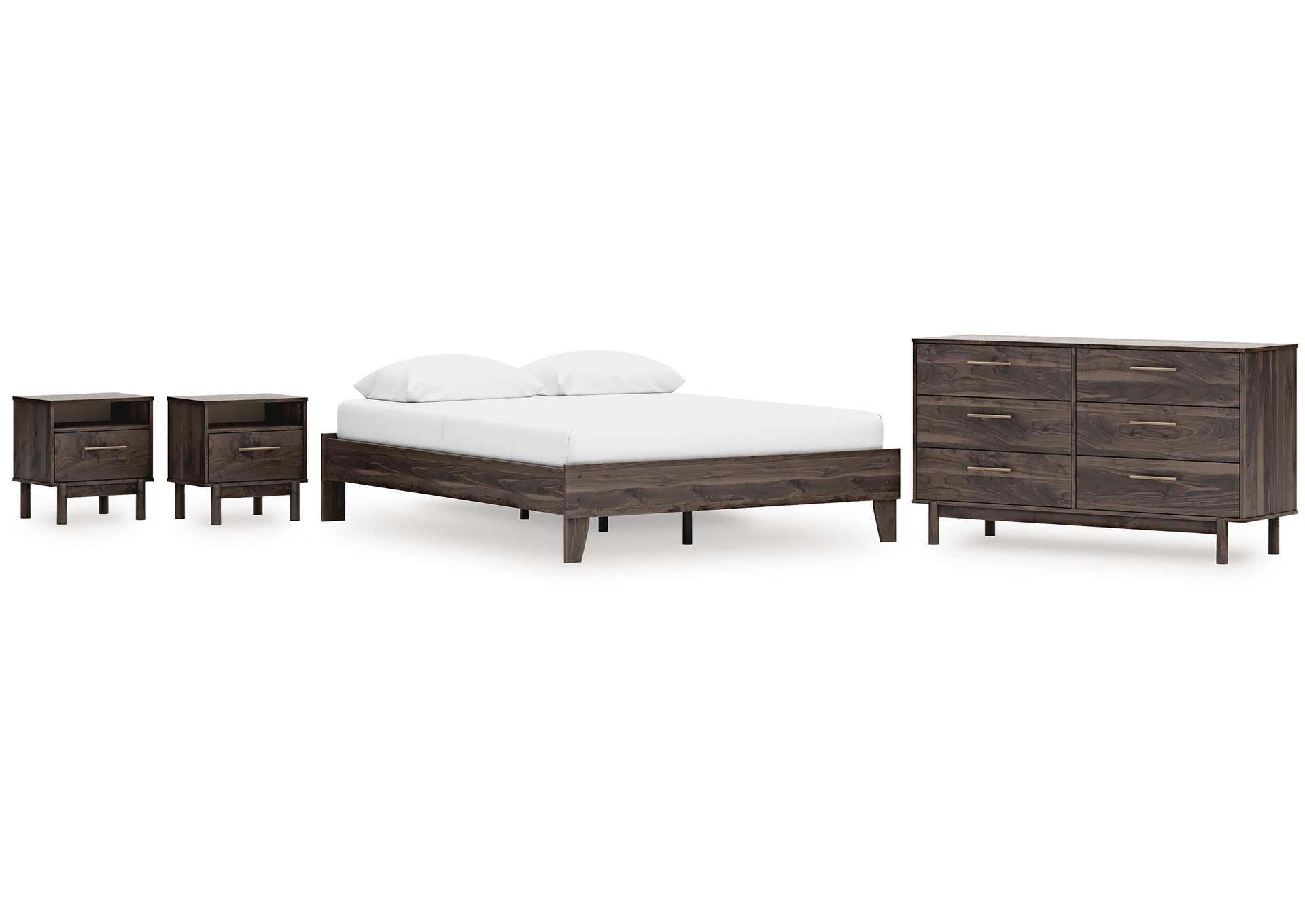 Calverson Queen Platform Bed, Dresser and 2 Nightstands