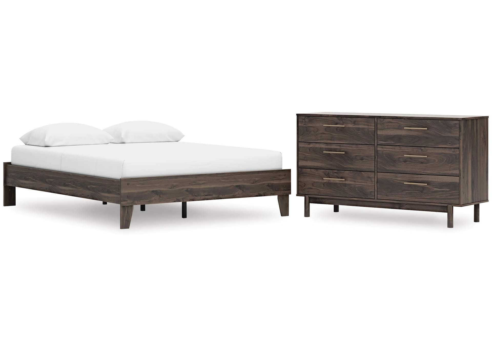Calverson Queen Platform Bed and Dresser