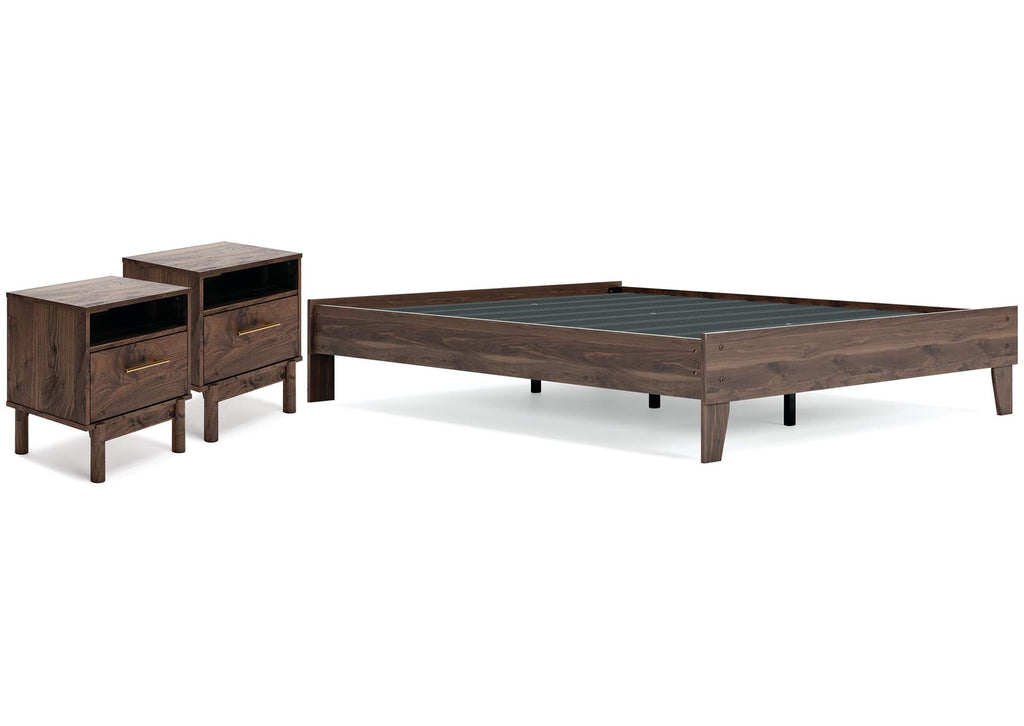 Calverson Queen Platform Bed with 2 Nightstands