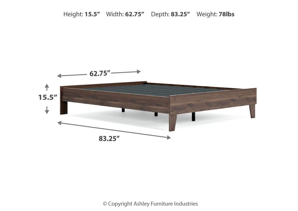 Calverson Queen Platform Bed and Dresser dimensions
