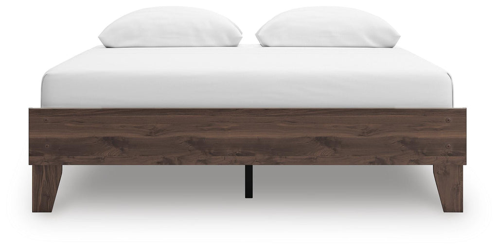 Calverson Queen Platform Bed in Mocha, front view