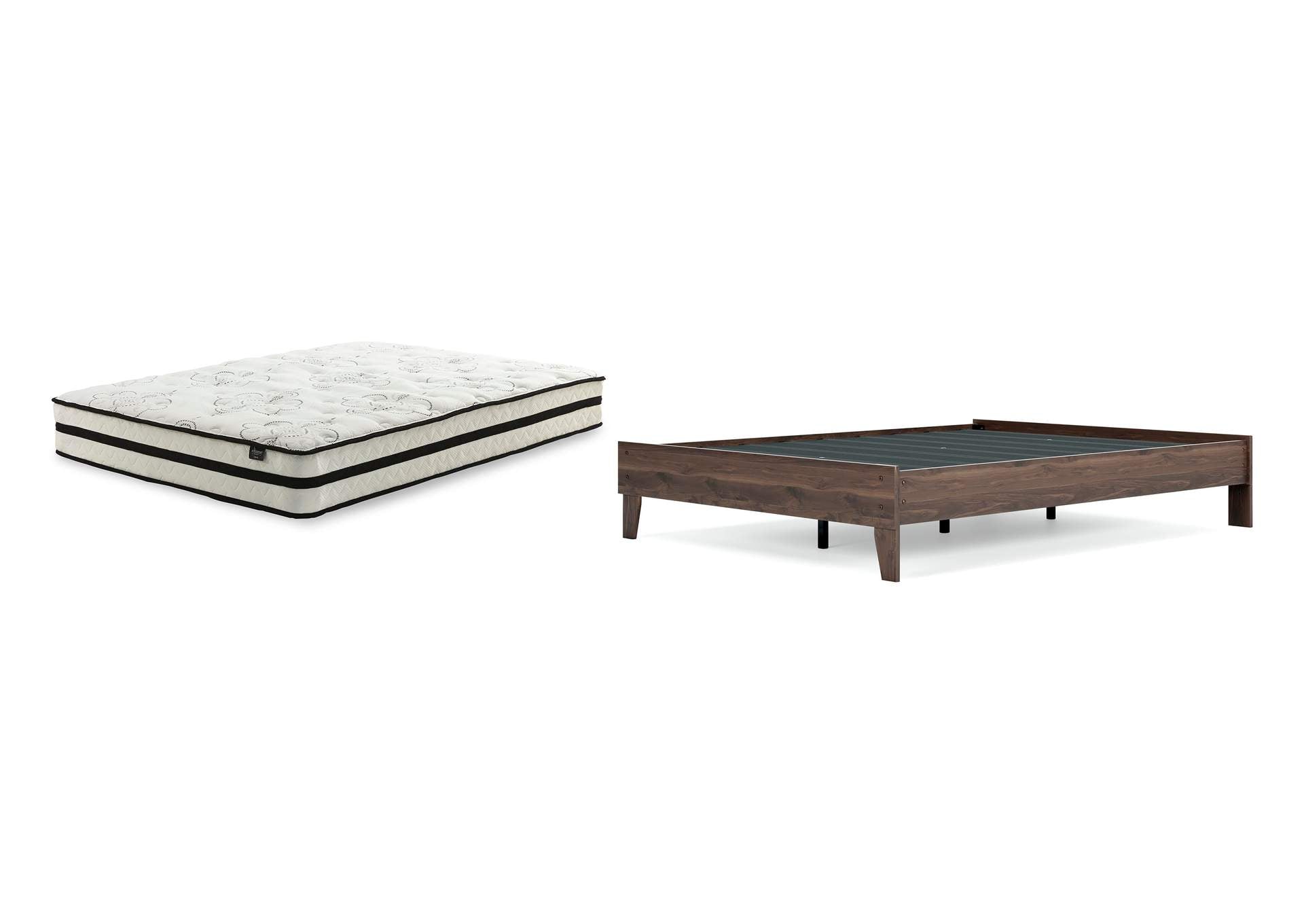 Calverson Queen Platform Bed with Chime 10 Inch Medium Hybrid Mattress