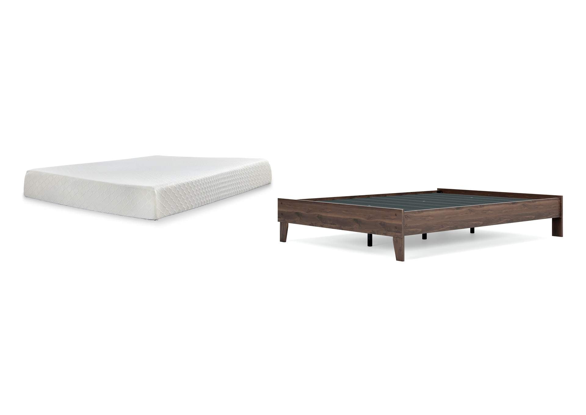 Calverson Queen Platform Bed with Chime 10 Inch Firm Memory Foam Mattress