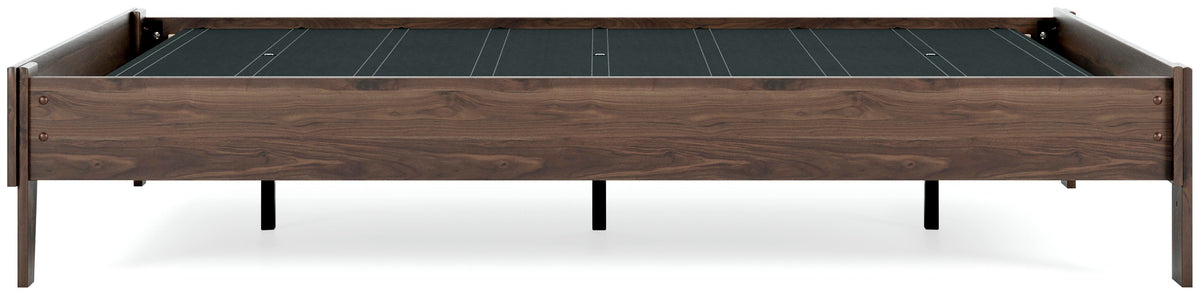 Calverson Queen Platform Bed in Mocha, alternate side view