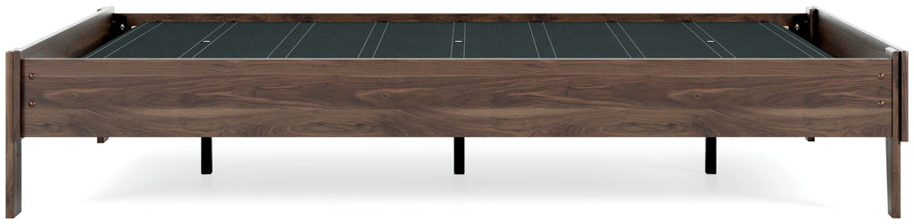 Calverson Queen Platform Bed in Mocha, side view