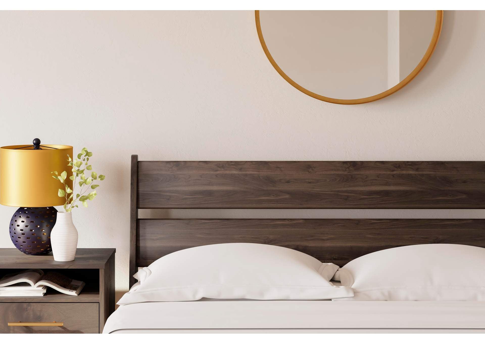 Calverson Full Platform Bed with 2 Nightstands detail