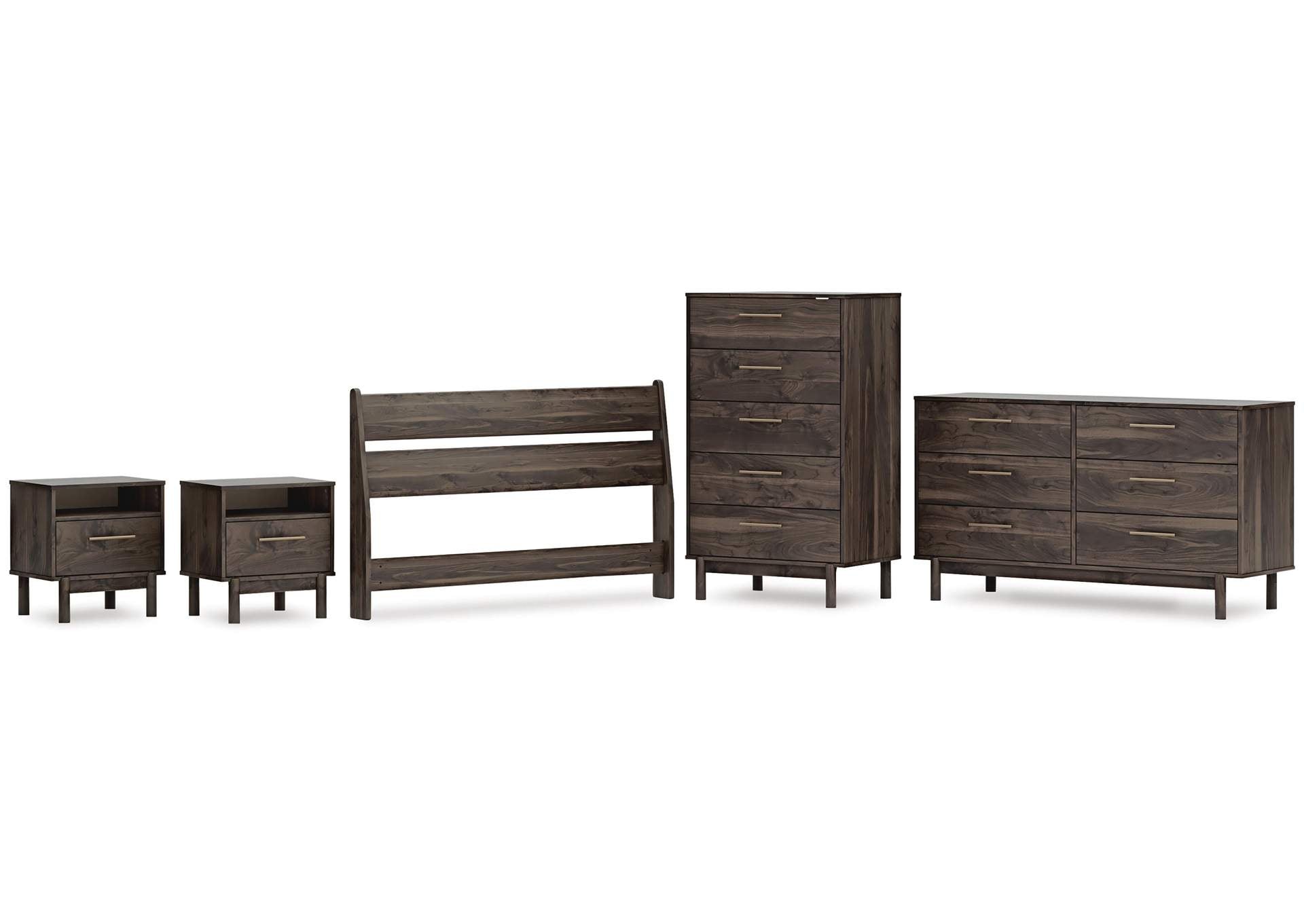 Calverson Full Panel Headboard, Dresser, Chest and 2 Nightstands