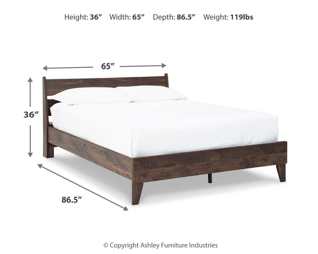 Calverson Queen Panel Platform Bed in Mocha, alternate view 5