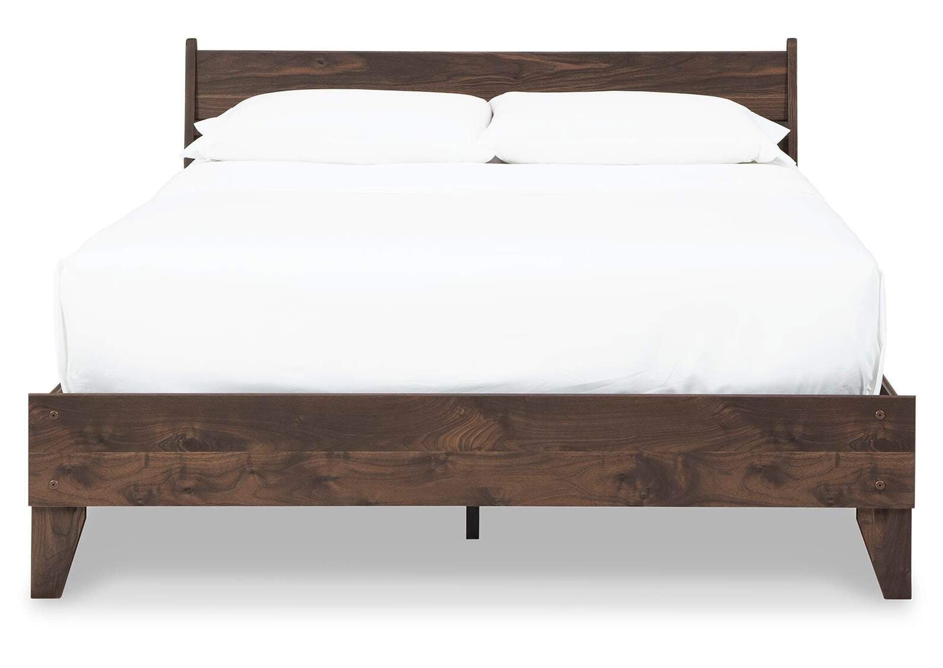 Calverson Queen Panel Platform Bed and 2 Nightstands front view