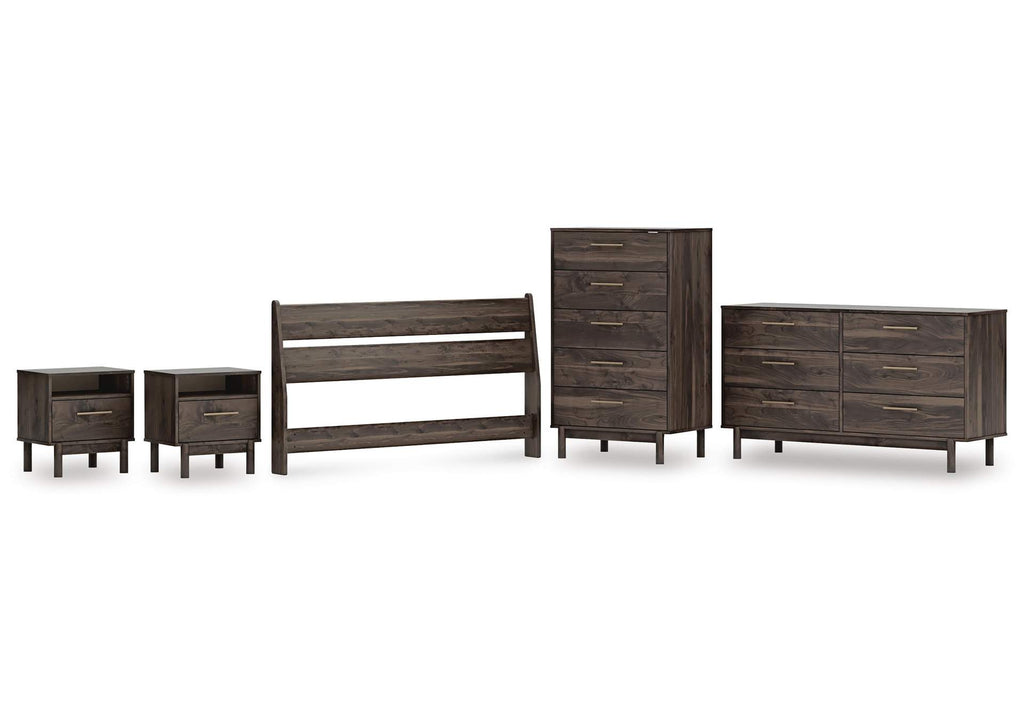 Calverson Queen Panel Headboard, Dresser, Chest and 2 Nightstands