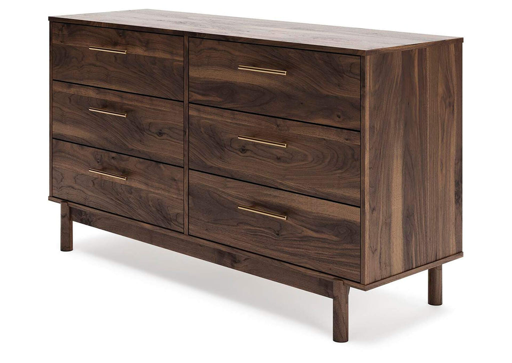 Calverson Full Panel Platform Bed, Dresser and Chest angled view