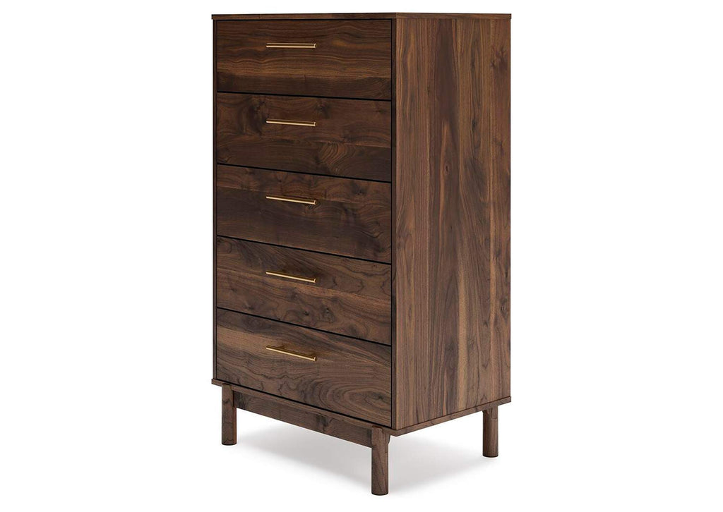 Calverson Full Platform Bed, Dresser, Chest and 2 Nightstands angled view
