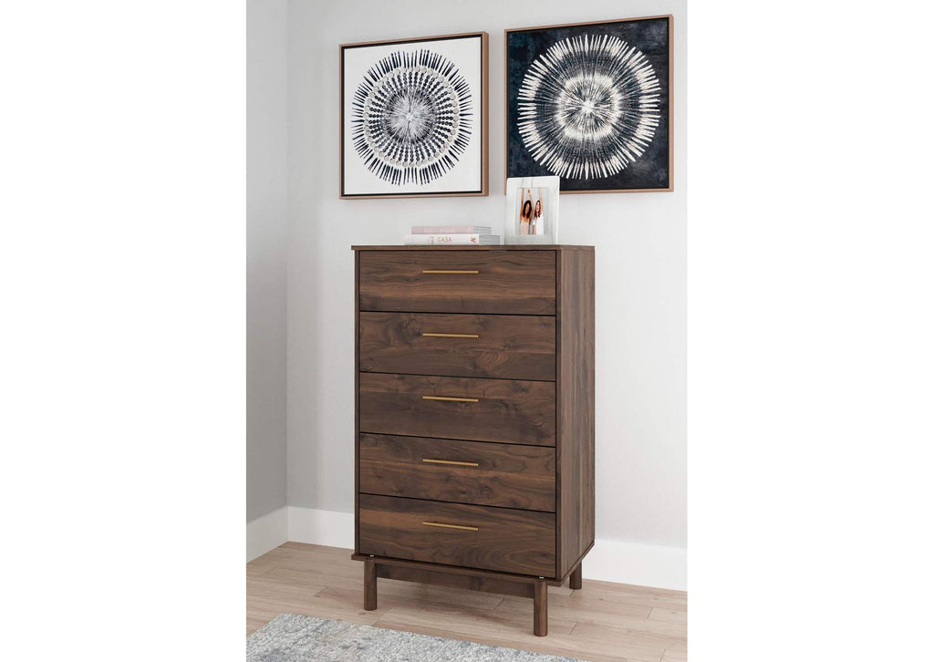 Calverson Full Panel Platform Bed, Dresser and Chest