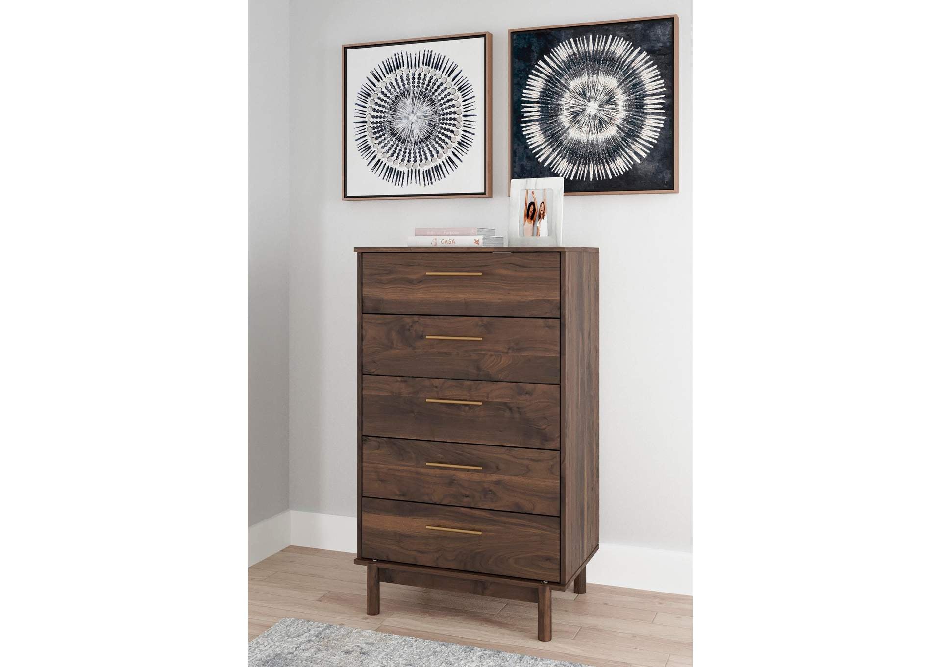 Calverson Full Platform Bed, Dresser and Chest