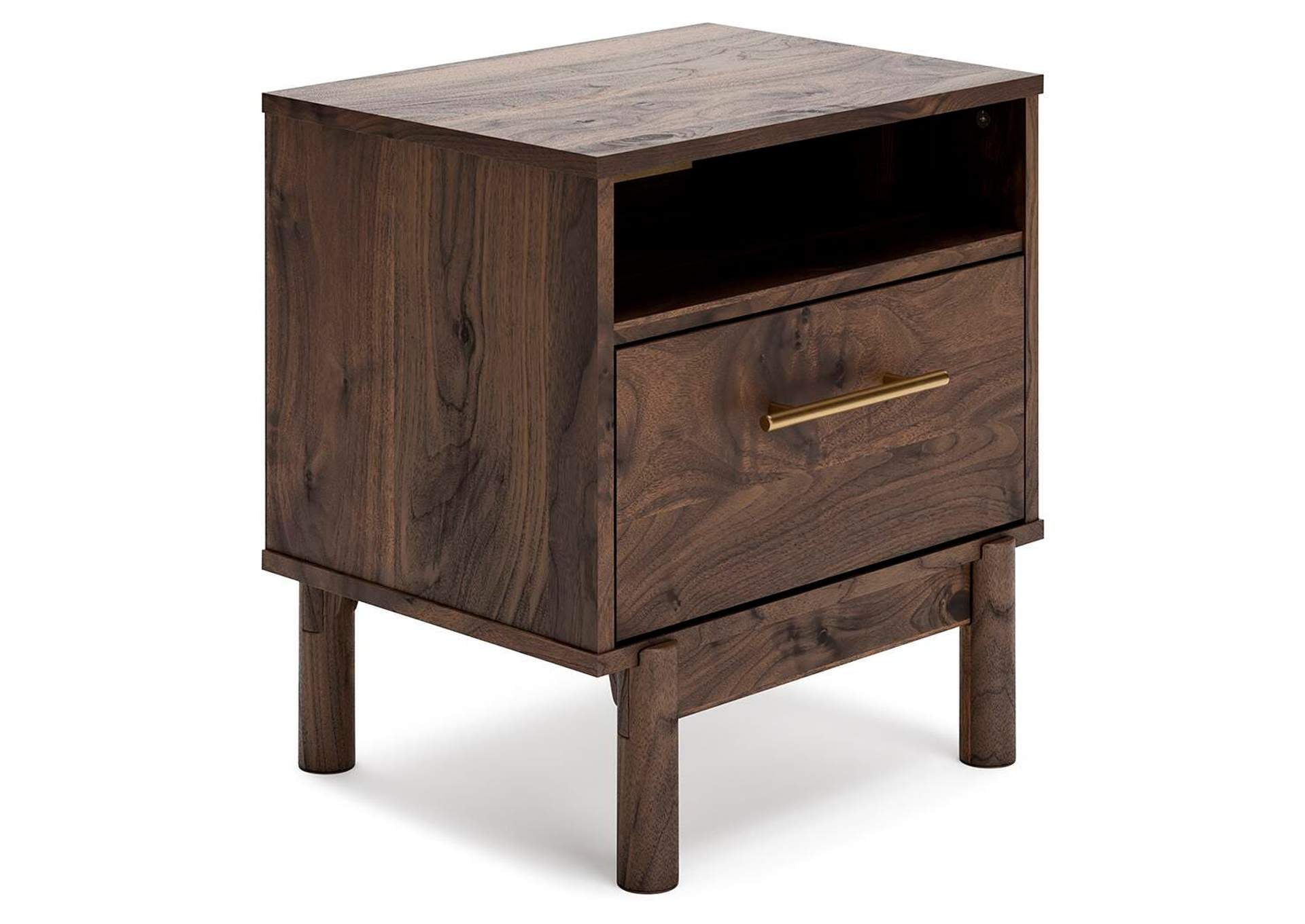 Calverson Queen Platform Bed, Dresser and 2 Nightstands angled view