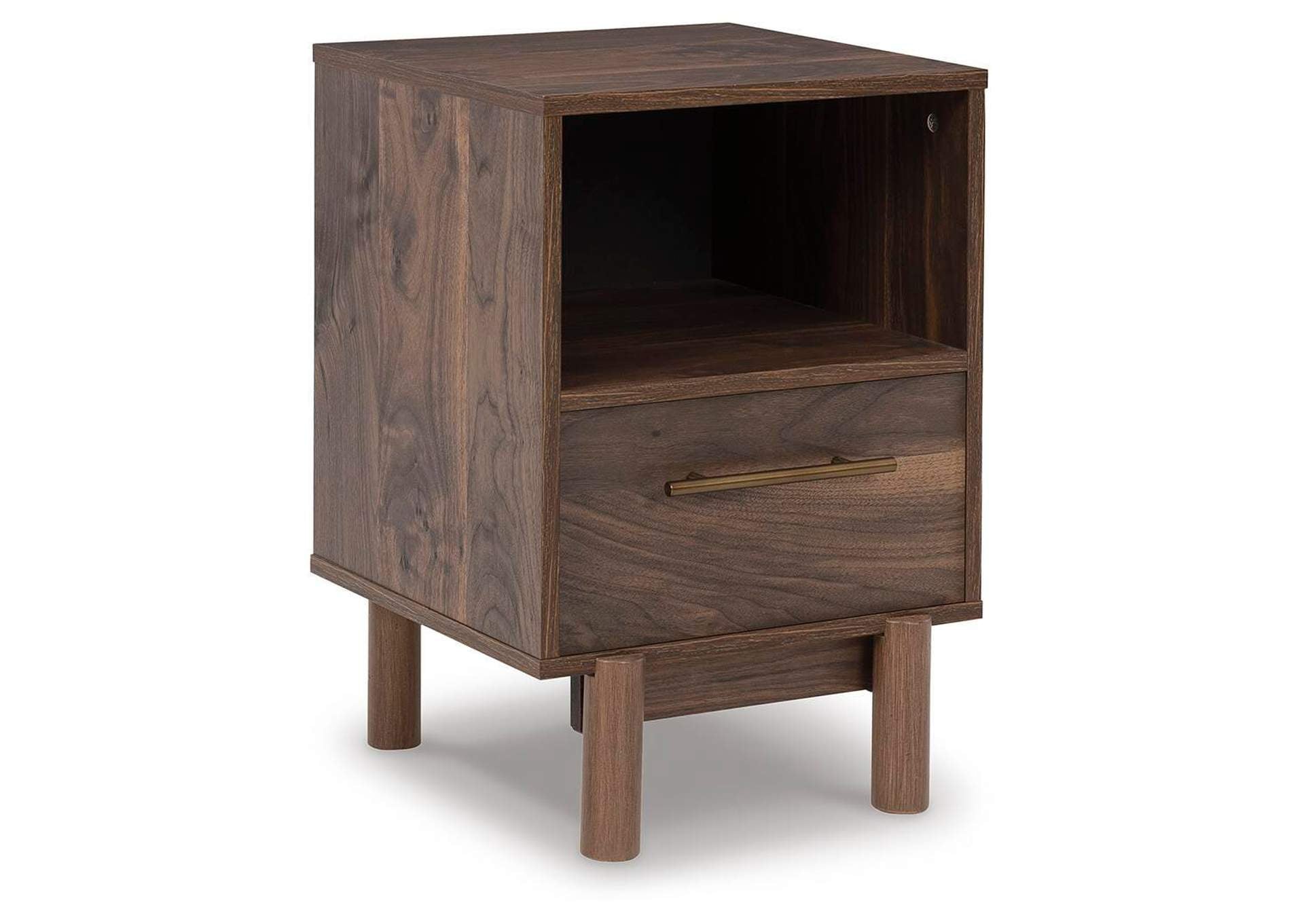 Calverson Full Platform Bed with 2 Nightstands angled view