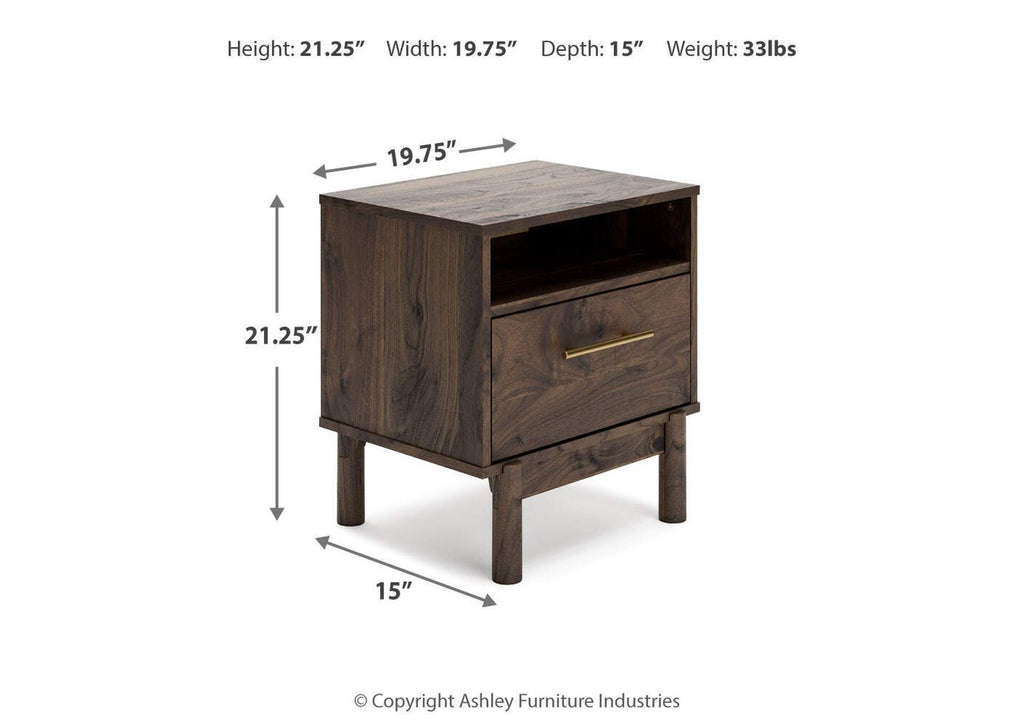 Calverson Queen Platform Bed, Dresser and 2 Nightstands dimensions