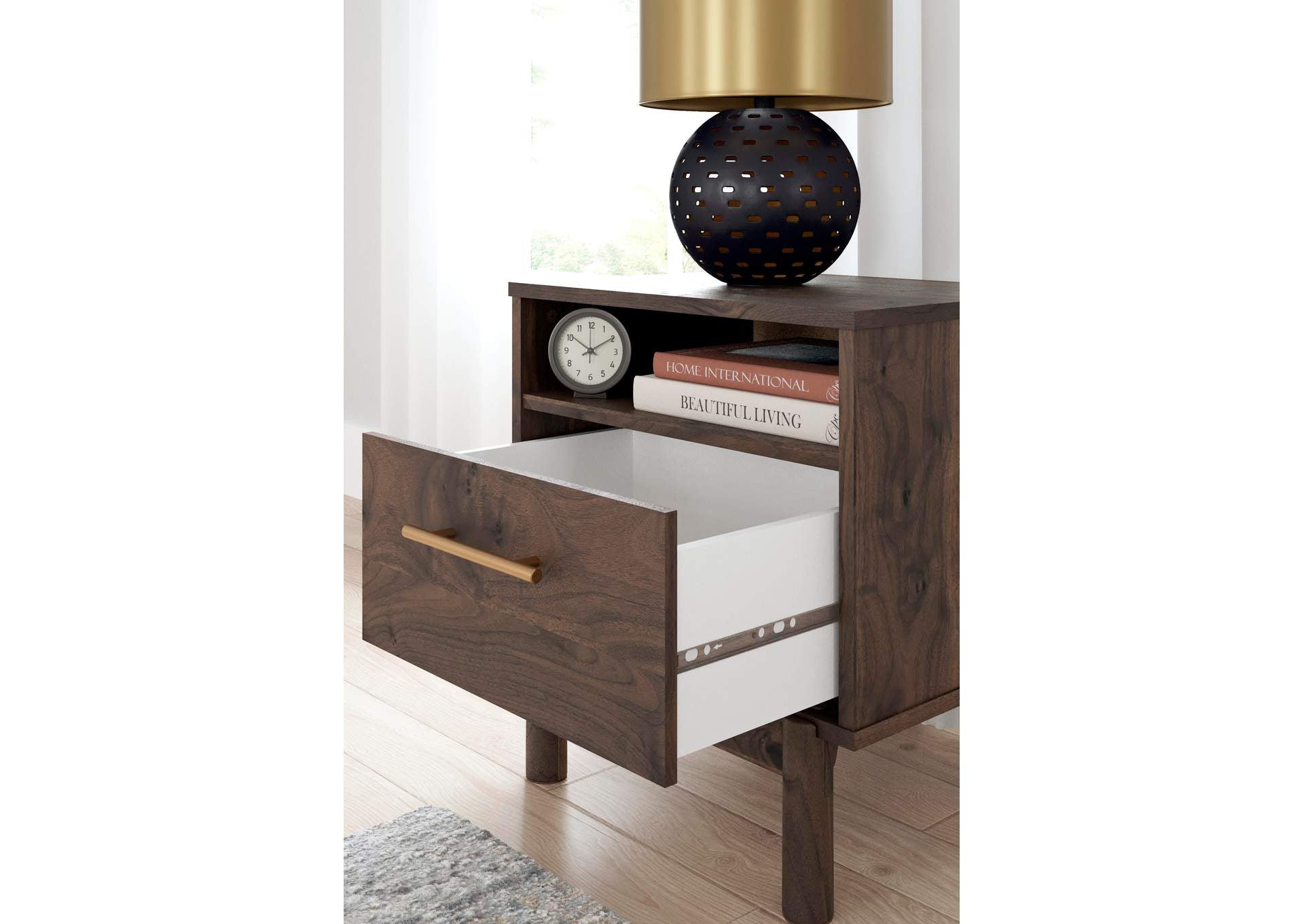 Calverson Full Panel Headboard, Dresser and 2 Nightstands detail