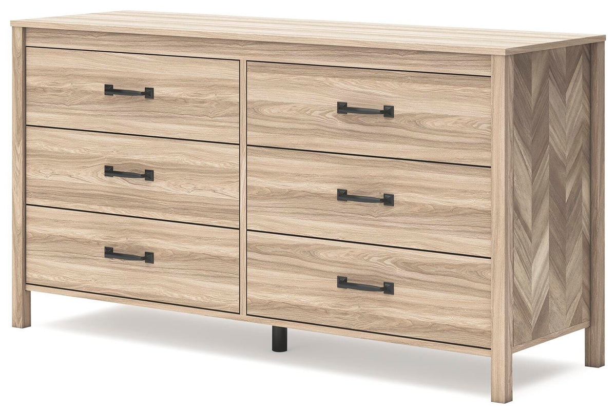 Battelle Dresser in Tan, angle view