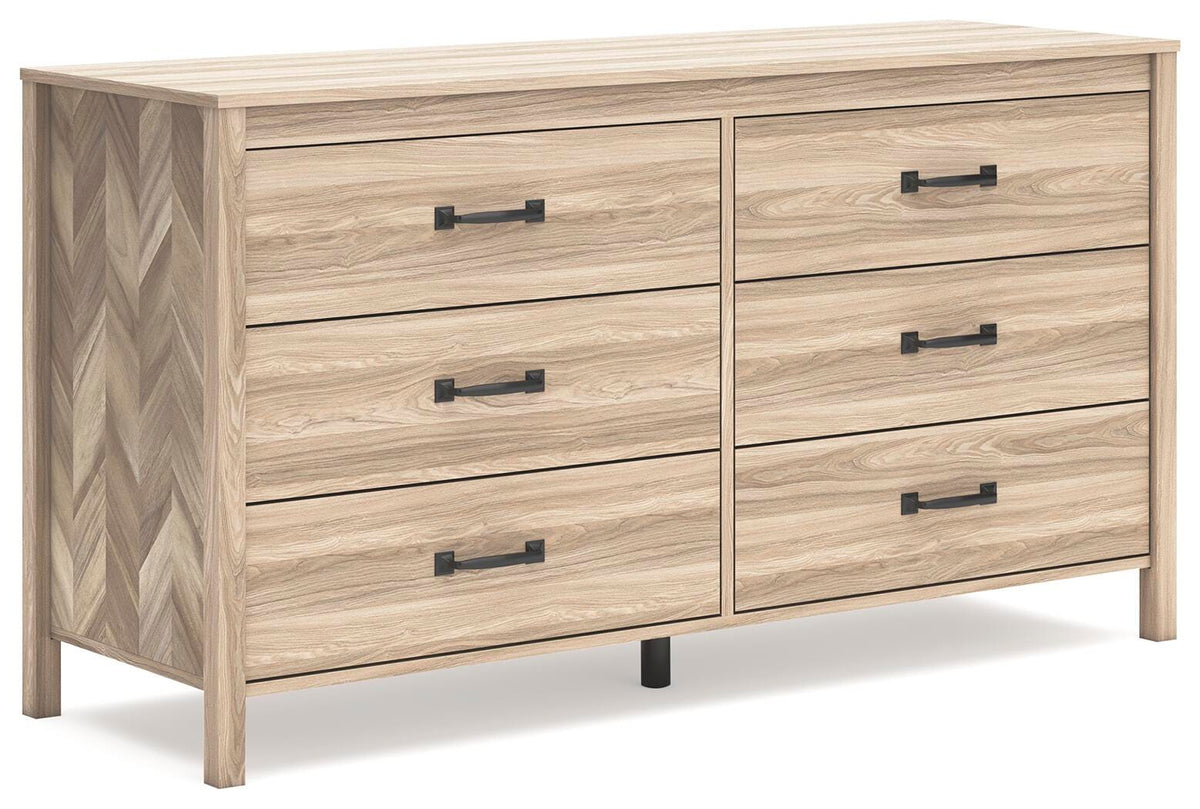 Battelle Dresser in Tan, angle view