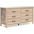 Battelle Dresser in Tan, angle view