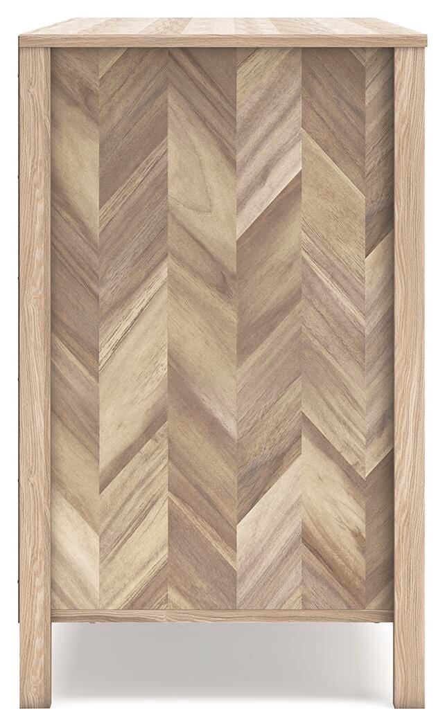 Battelle Dresser in Tan, side view