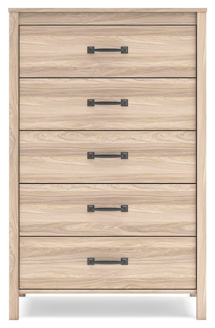 Battelle Chest of Drawers in Tan, front view