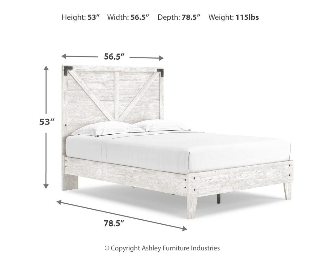 Shawburn Full Crossbuck Panel Platform Bed in White/Dark Charcoal Gray, alternate view 5
