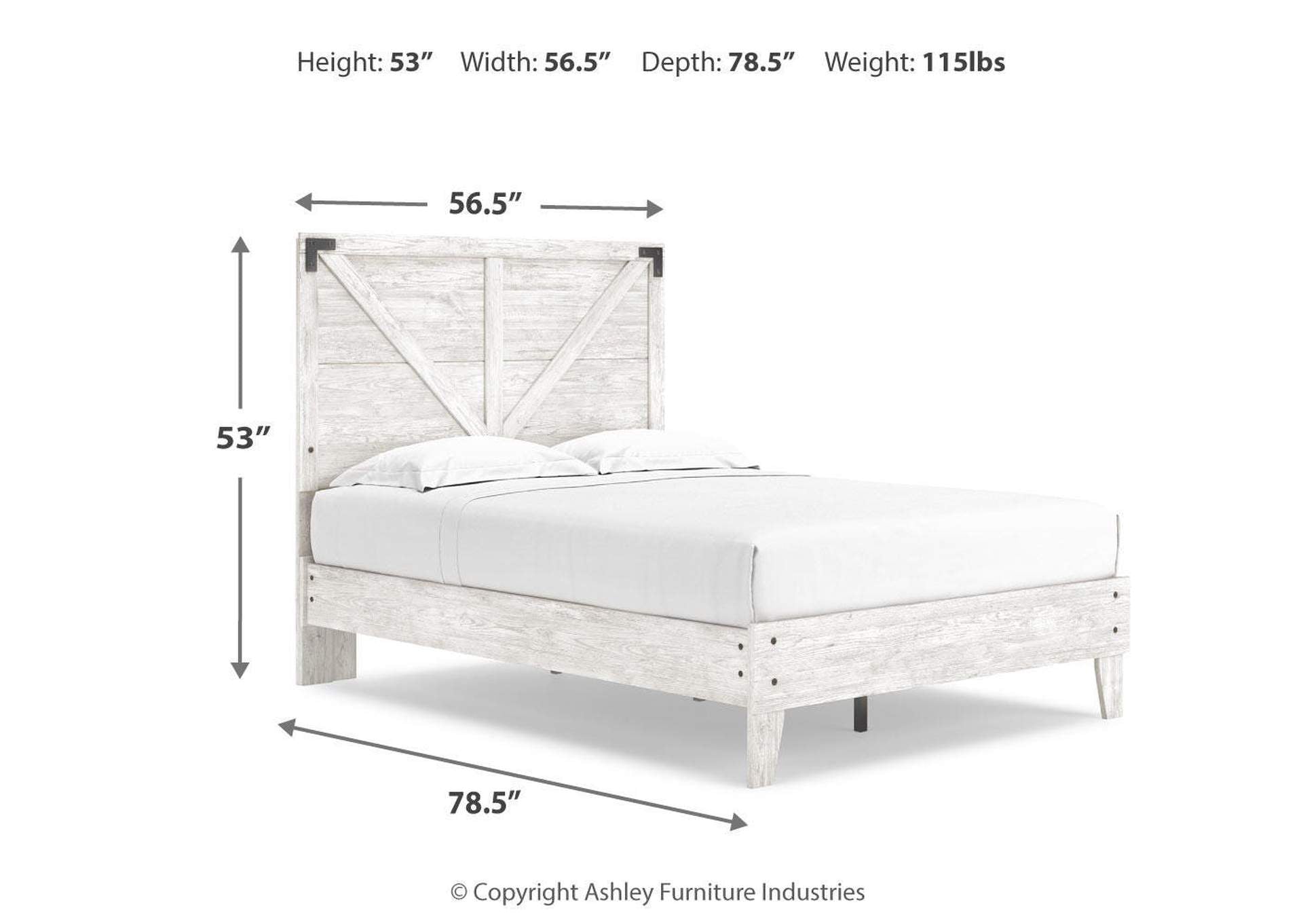 Shawburn Full Platform Bed with Dresser, Chest and Nightstand dimensions
