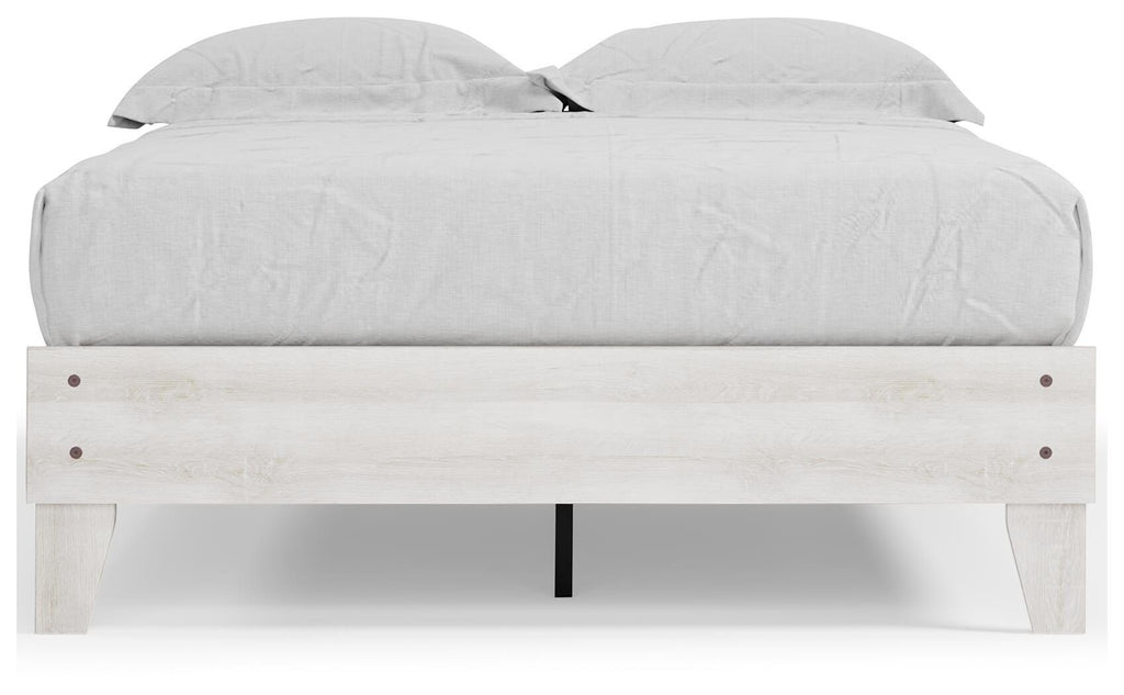 Shawburn Full Platform Bed in Whitewash, front view
