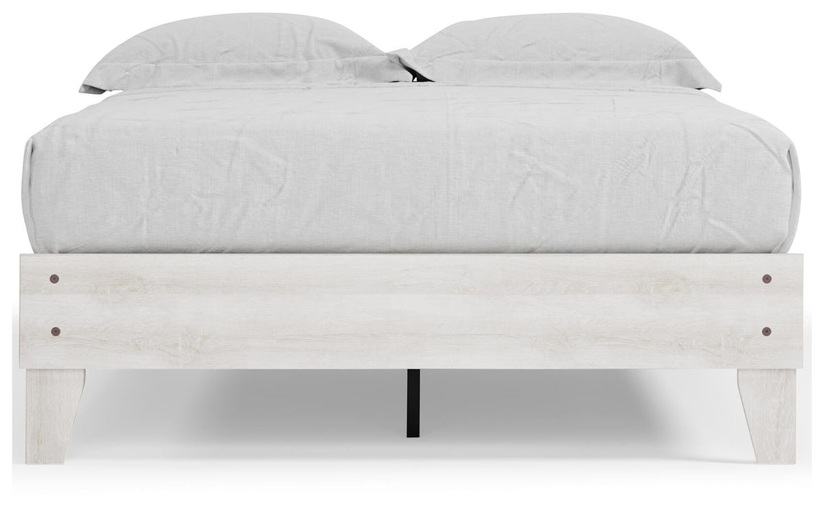 Shawburn Full Platform Bed in Whitewash, front view